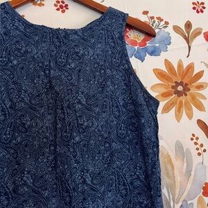 VTG 90s JR Bentley Women’s 6 Blue Paisley Sleeveless Midwest Maxi Dress Spring